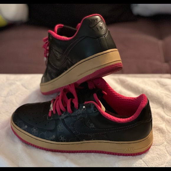Nike Af1 Lo Sz 13 Blk/Beige/HotPink - Picture 2 of 3